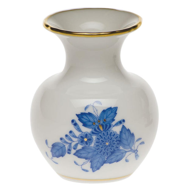 Herend Medium Bud Vase W/Lip Figurines Herend Chinese Bouquet Blue 