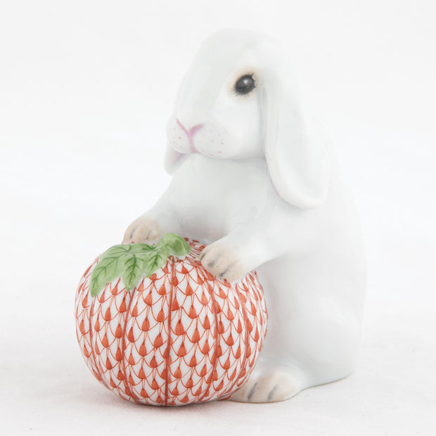 Herend White Autumn Bunny Figurines Herend 