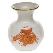 Herend Medium Bud Vase W/Lip Figurines Herend Chinese Bouquet Rust 