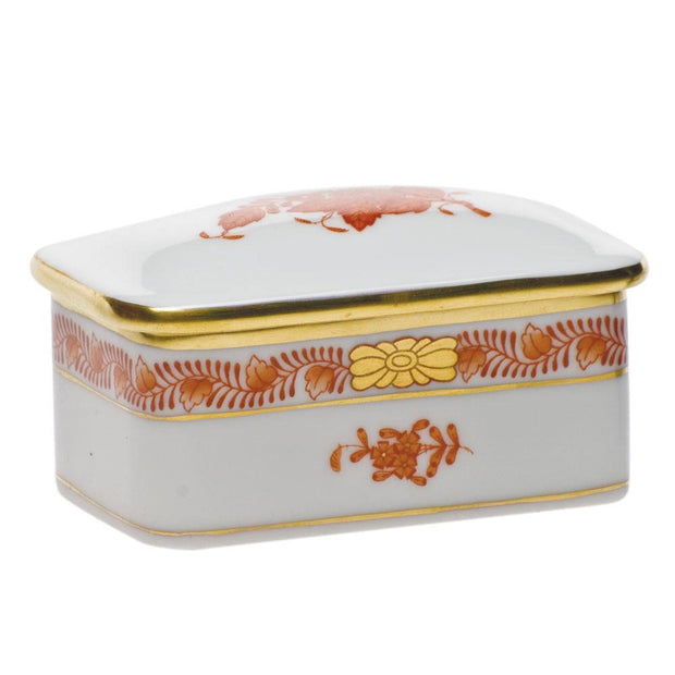 Herend Rectangular Box Figurines Herend Chinese Bouquet Rust 