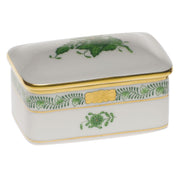Herend Rectangular Box Figurines Herend Chinese Bouquet Green 