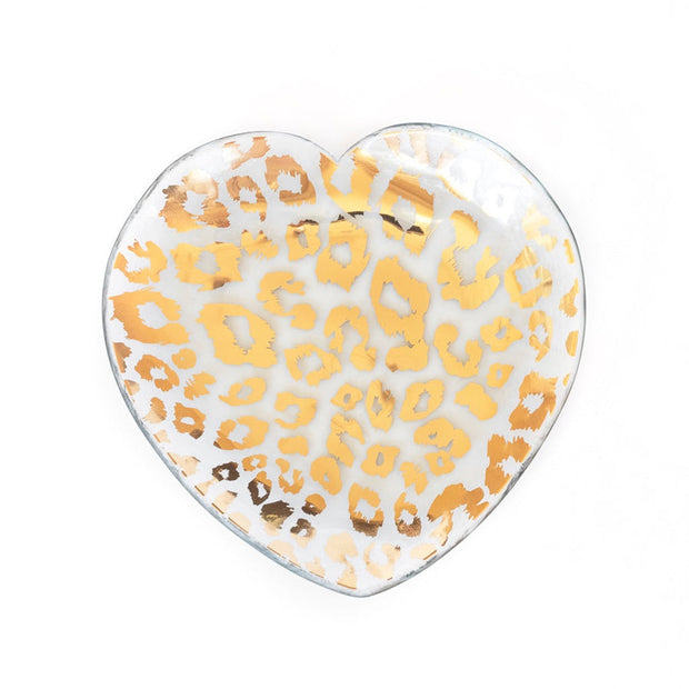 Annieglass Heart Plate - Cheetah Dinnerware Annieglass 