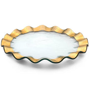 Annieglass Ruffle Buffet Plate - 13" Dinnerware Annieglass Gold 