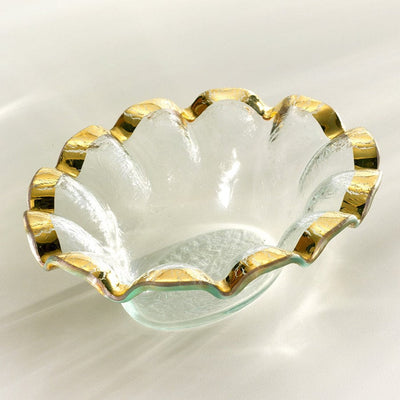 Annieglass Ruffle Dip Bowl Dinnerware Annieglass Gold 