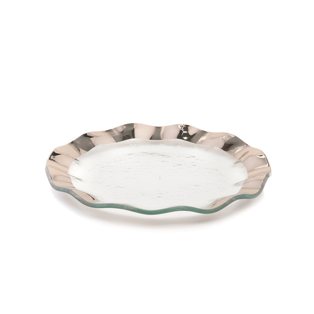 Annieglass Ruffle Salad Plate Dinnerware Annieglass Platinum 