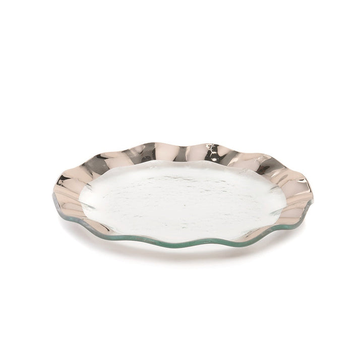 Annieglass Ruffle Salad Plate Dinnerware Annieglass Platinum 