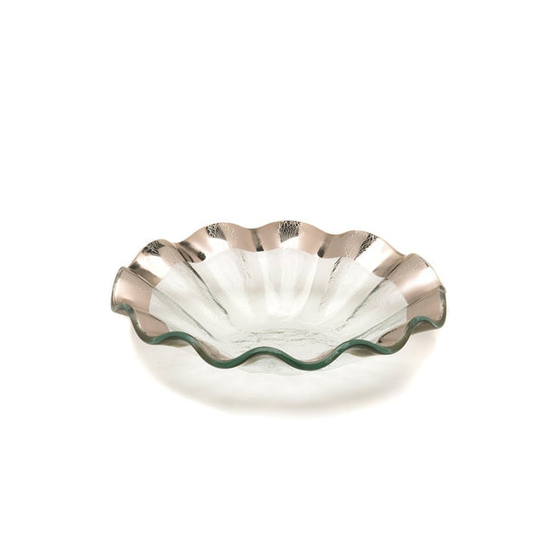 Annieglass Ruffle Bowl - 7" Dinnerware Annieglass Platinum 