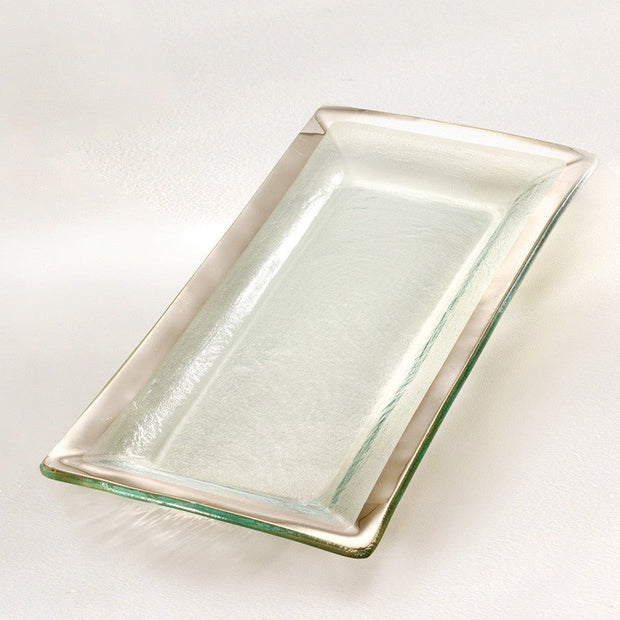 Annieglass Roman Antique Appetizer Tray Dinnerware Annieglass Platinum 