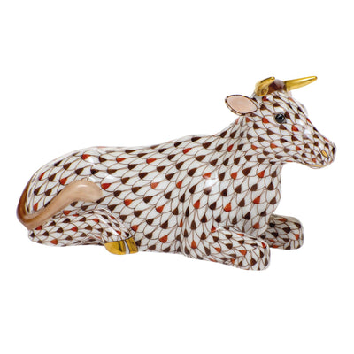 Herend Nativity Lying Cow Figurines Herend 