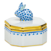 Herend Petite Octagonal Box - Bunny Figurines Herend Box Blue 