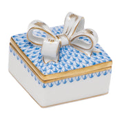 Herend Box W/Bow Figurines Herend Box Blue 