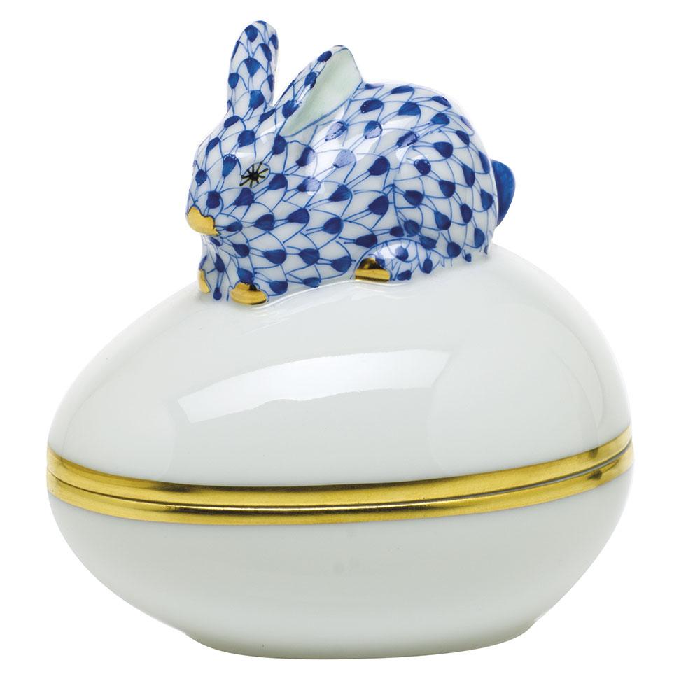 Herend Bunny Bonbon Figurines Herend Box Sapphire 