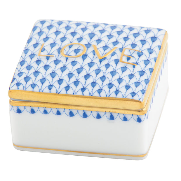 Herend Love Box Figurines Herend Box Sapphire 