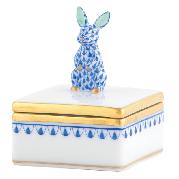 Herend Bunny Box Figurines Herend Box Sapphire 