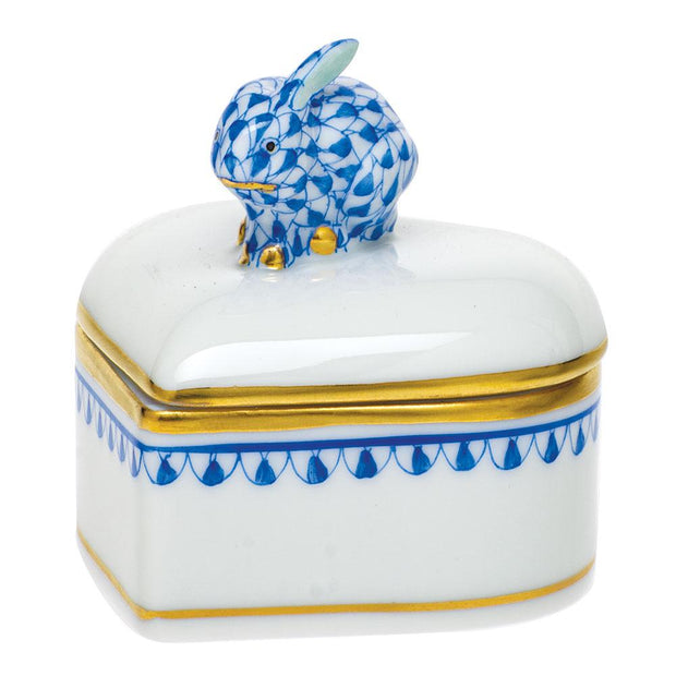 Herend Heart Box - Bunny Figurines Herend Box Sapphire 