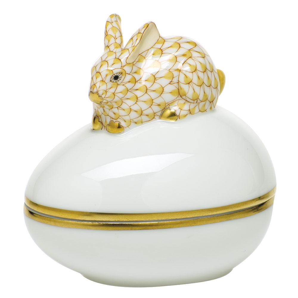 Herend Bunny Bonbon Figurines Herend Box Yellow 