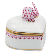 Herend Heart Box - Bunny Figurines Herend Box Pink 