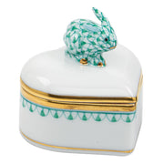 Herend Heart Box - Bunny Figurines Herend Box Green 