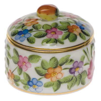 Herend Round Relief Box With Berry Figurines Herend Natural Box 