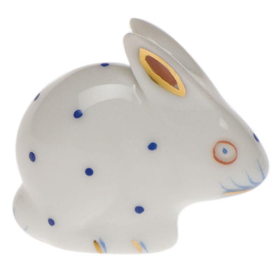 Herend Polka Dot Rabbit Figurines Herend Blue 