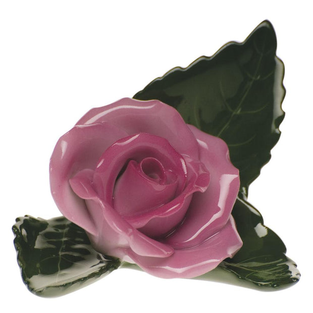Herend Rose On Leaf Figurines Herend Pink 