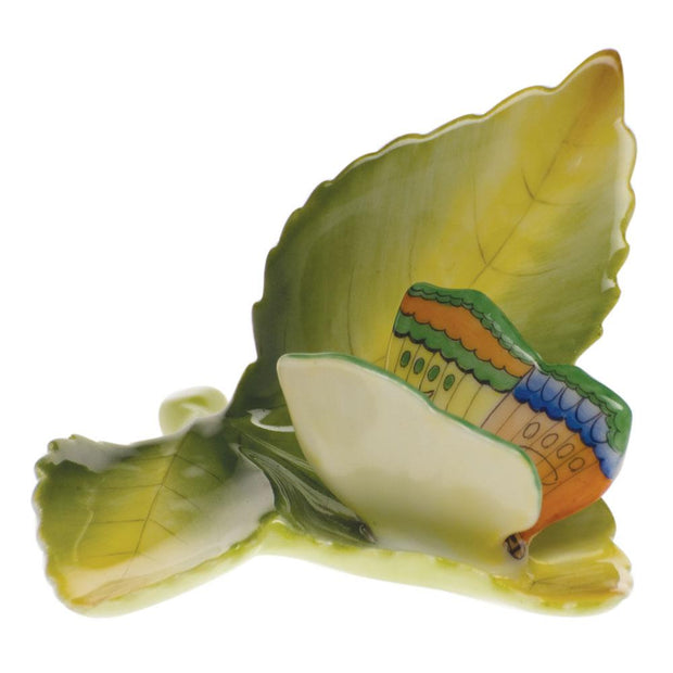 Herend Butterfly On Leaf Figurines Herend Multicolor 