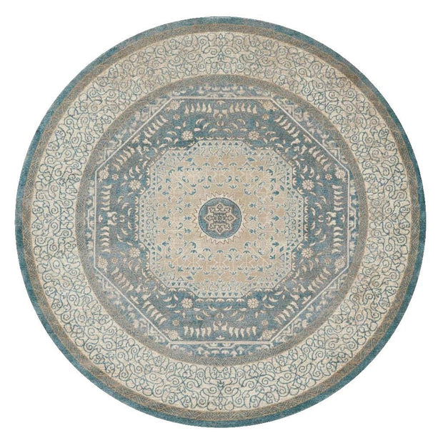 Loloi Century CQ 01 Blue / Sand Area Rug Rugs Loloi 7’ 7" X 7’ 7" Round 