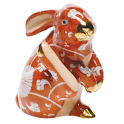 Herend Scratching Bunny Figurines Herend Chrysanteme Orange Shaded 