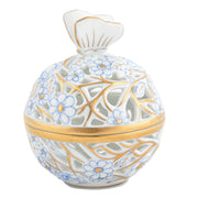 Herend Small Openwork Ball Butterfly Figurines Herend Contour Blue + Gold 