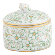 Herend Round Relief Box With Berry Figurines Herend Green Box 
