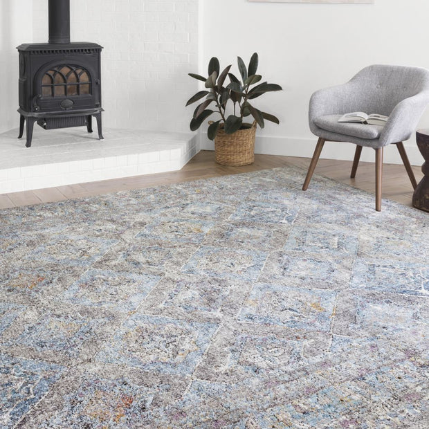 Loloi II Dante DN 03 Granite / Lt. Blue Area Rug Rugs Loloi II 