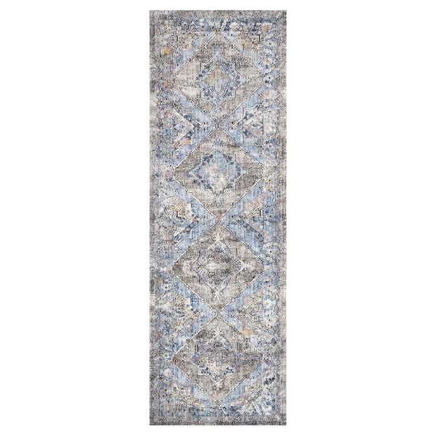 Loloi II Dante DN 03 Granite / Lt. Blue Area Rug Rugs Loloi II 2’ 6" x 8’ Runner 