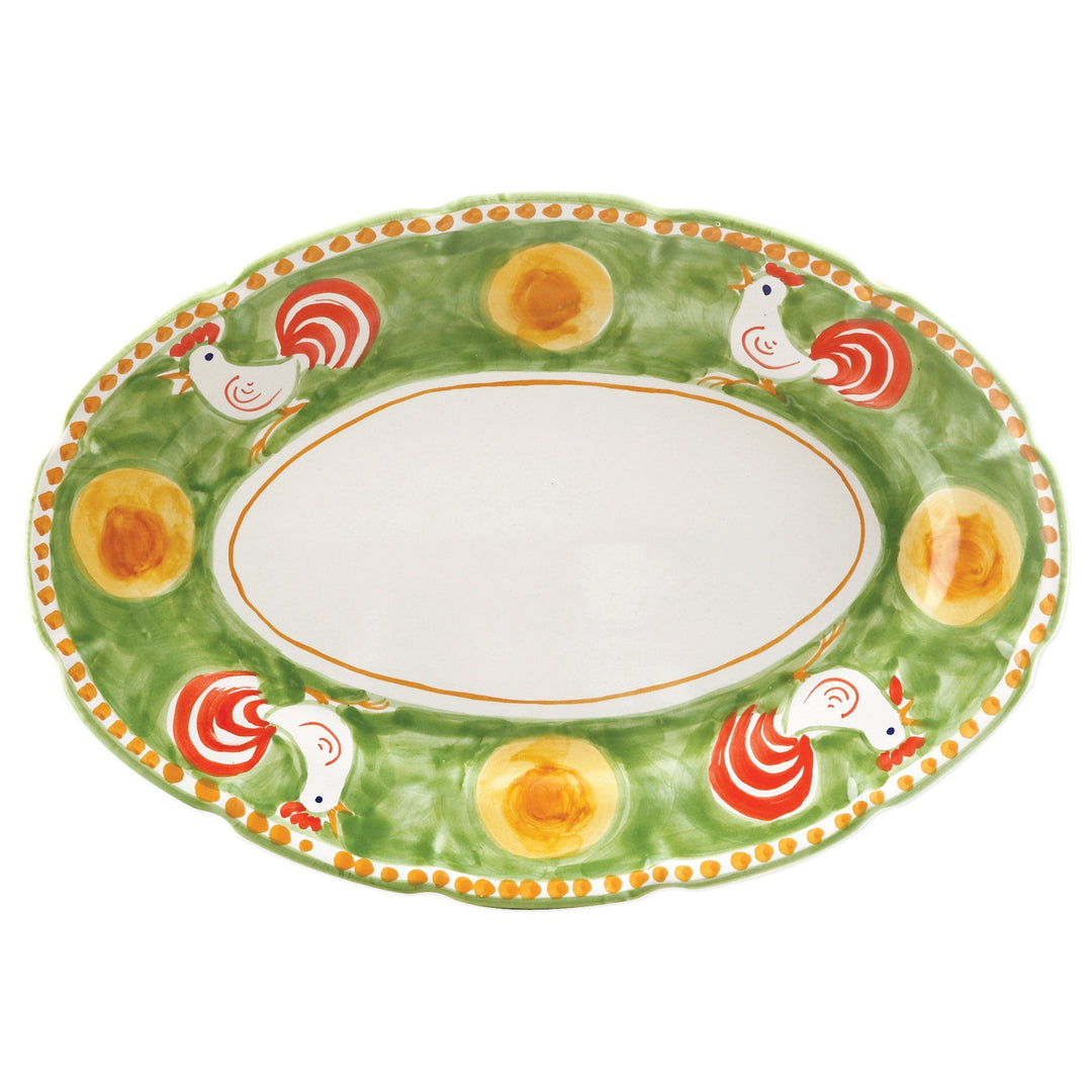 Vietri Campagna Gallina Oval Platter Dinnerware Vietri 