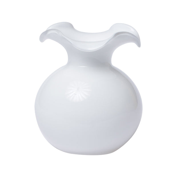 Vietri Hibiscus Glass White Small Fluted Vase Dinnerware Vietri 