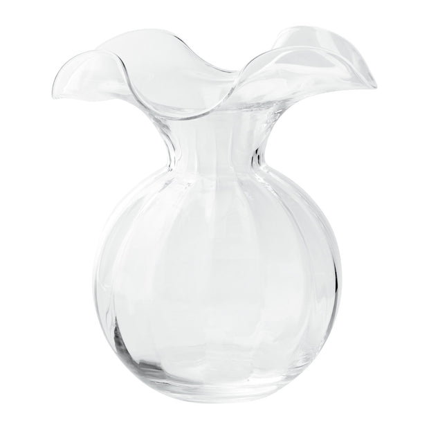 Vietri Hibiscus Glass Clear Medium Fluted Vase Dinnerware Vietri 