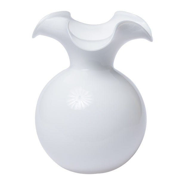 Vietri Hibiscus Glass White Medium Fluted Vase Dinnerware Vietri 