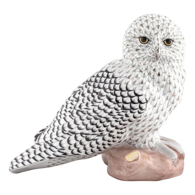 Herend Sitting Snowy Owl Figurine - Limited Edition Figurines Herend 