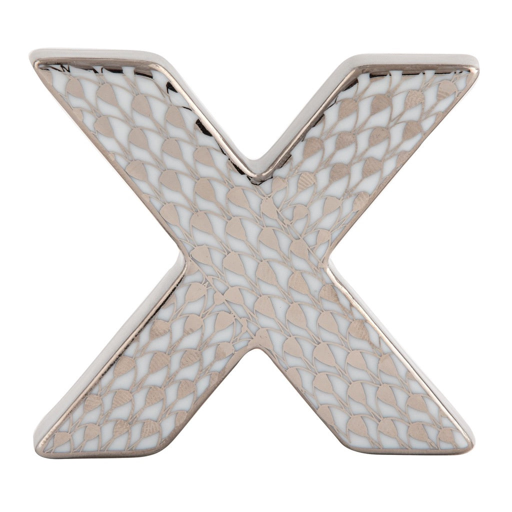 Herend Letter X Figurines Herend Platinum 