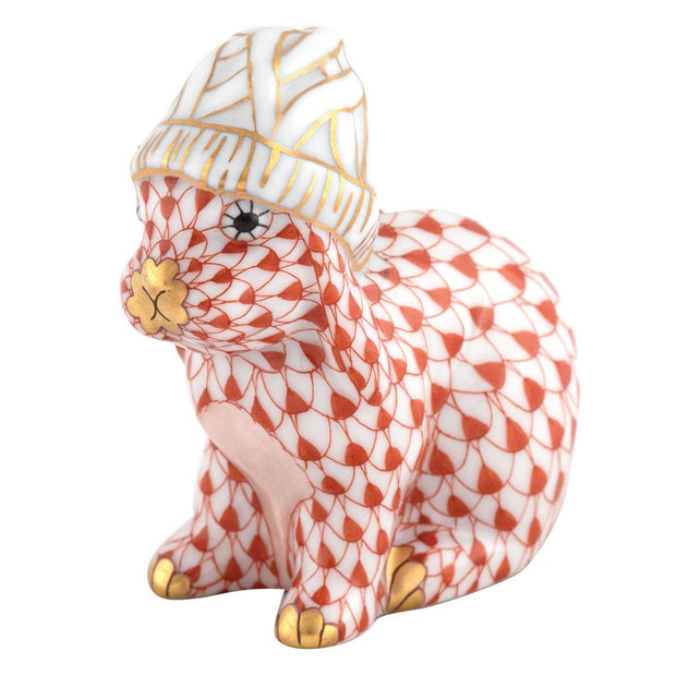 Herend Bunny With Winter Hat Figurine Figurines Herend Rust 