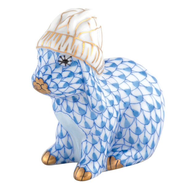 Herend Bunny With Winter Hat Figurine Figurines Herend Blue 