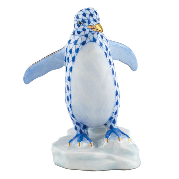 Herend Waddling Penguin Figurine Figurines Herend Sapphire 