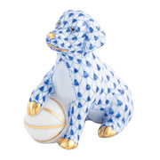 Herend Dog With Ball Figurine Figurines Herend Sapphire 