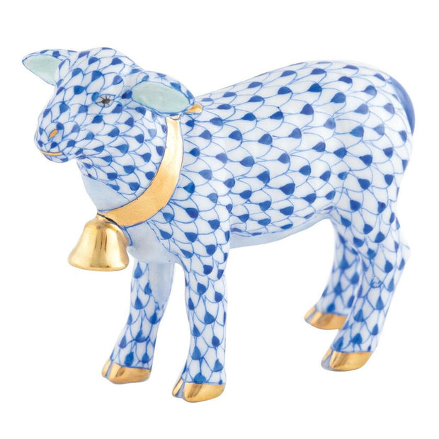 Herend Lamb With Bell Figurine Figurines Herend Sapphire 