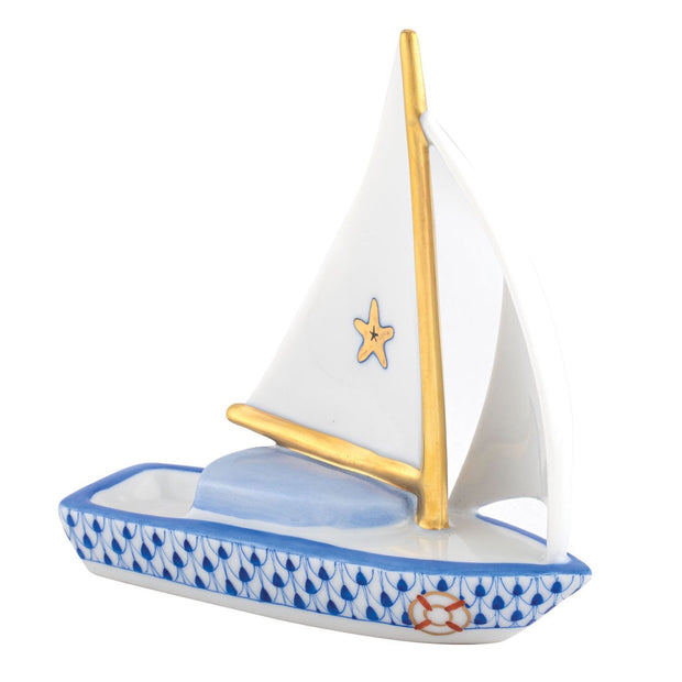 Herend Sailboat At Sea Figurine Figurines Herend Sapphire 