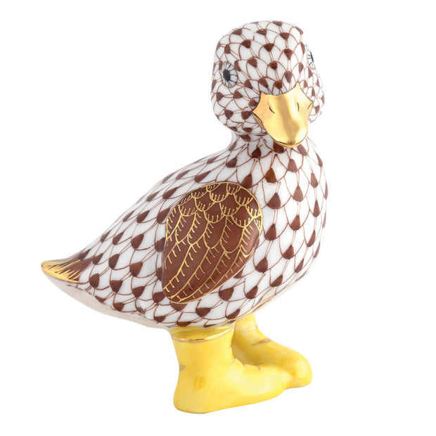 Herend Duckling in Boots Figurine Figurines Herend Chocolate 