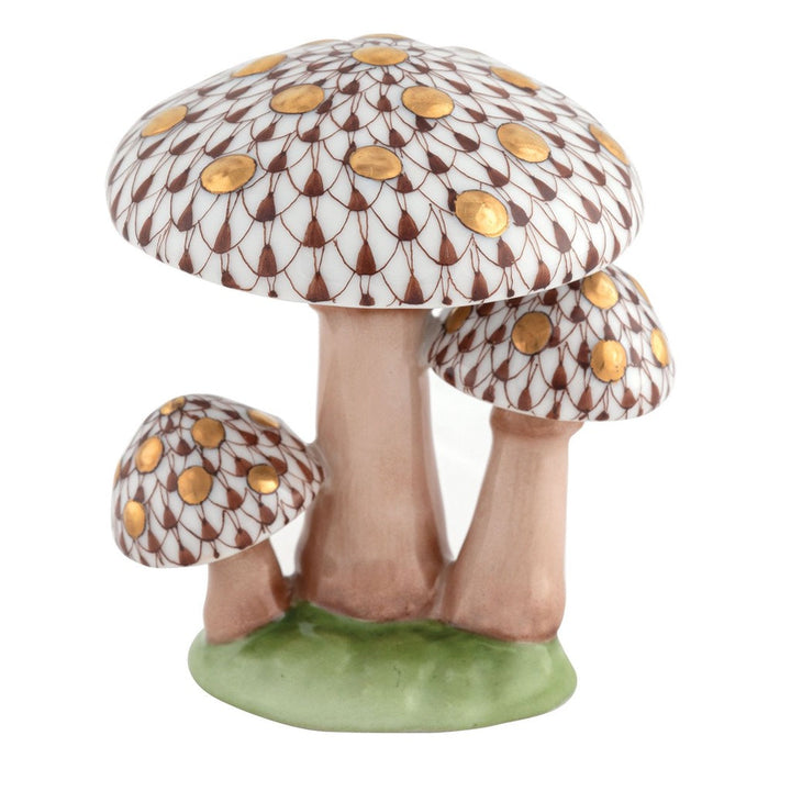 Herend Mushroom Trio Figurine Figurines Herend Chocolate 
