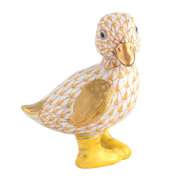 Herend Duckling in Boots Figurine Figurines Herend Butterscotch 