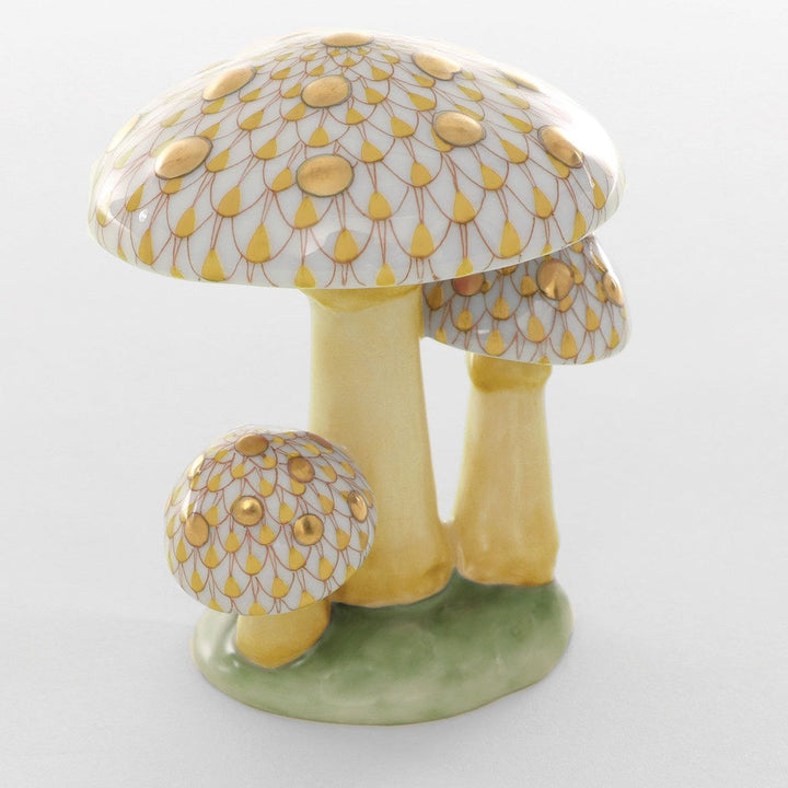 Herend Mushroom Trio Figurine Figurines Herend Butterscotch 