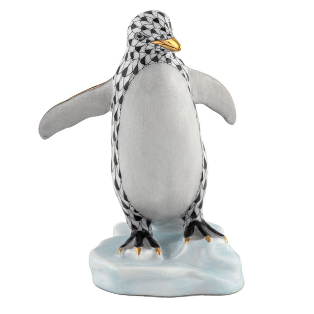 Herend Waddling Penguin Figurine Figurines Herend Black 
