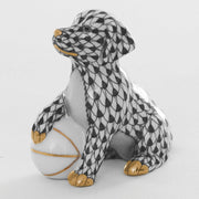 Herend Dog With Ball Figurine Figurines Herend Black 